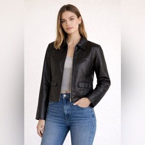 🖤 Saguaro Genuine Leather Jacket Women’s XL Zip Front Black 🖤